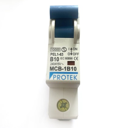 Protek PEL1-63 MCB-1B10 B10 10A 10 Amp MCB Circuit Breaker Type B